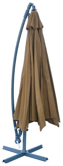 Slnečník kovový  ø 350 cm - hnedá