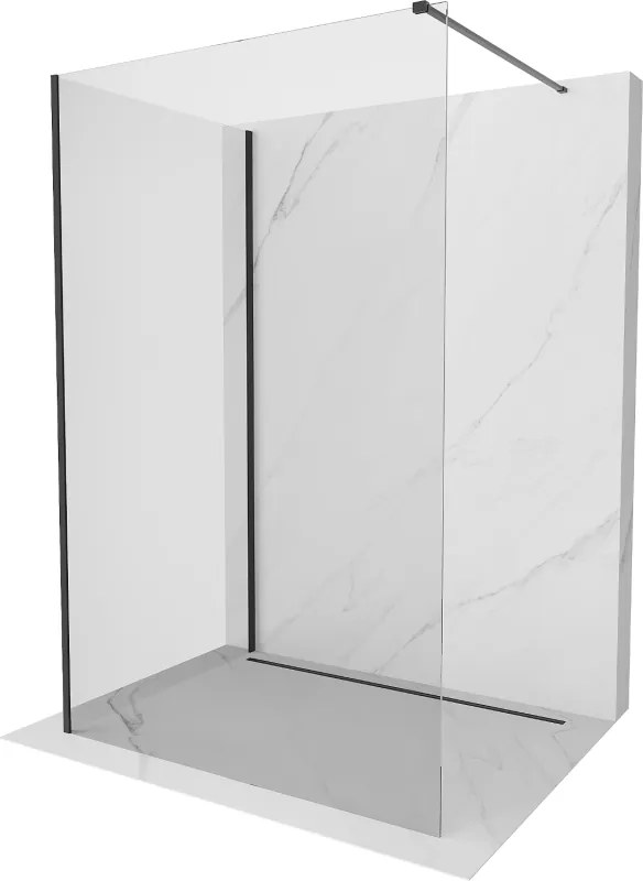 Mexen Kioto sprchová stena Walk-in 130 x 85 cm, transparentná, čierna - 800-130-212-70-00-085