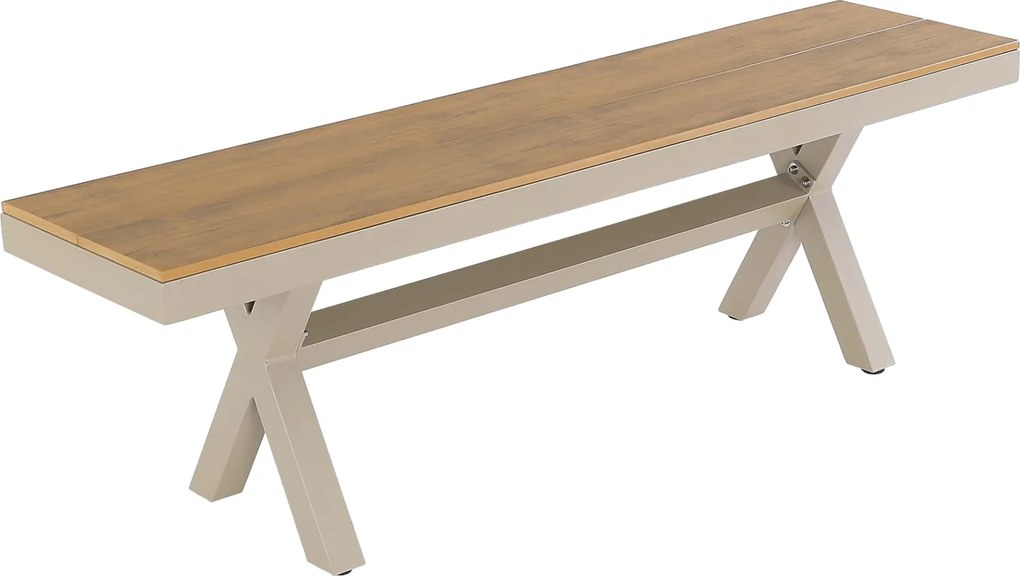 CH Béžová záhradná hliníková lavica Beno