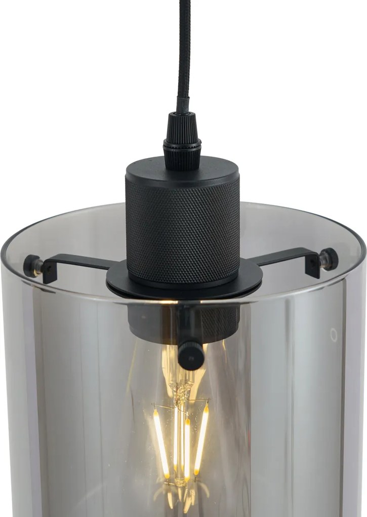 Moderný reflektor čierny s dymovým sklom pre 1-fázový koľajnicový systém - Iconic Dome