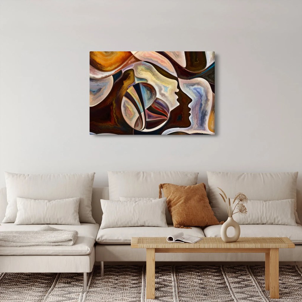 Obraz - Abstrakcia hláv (90x60 cm)