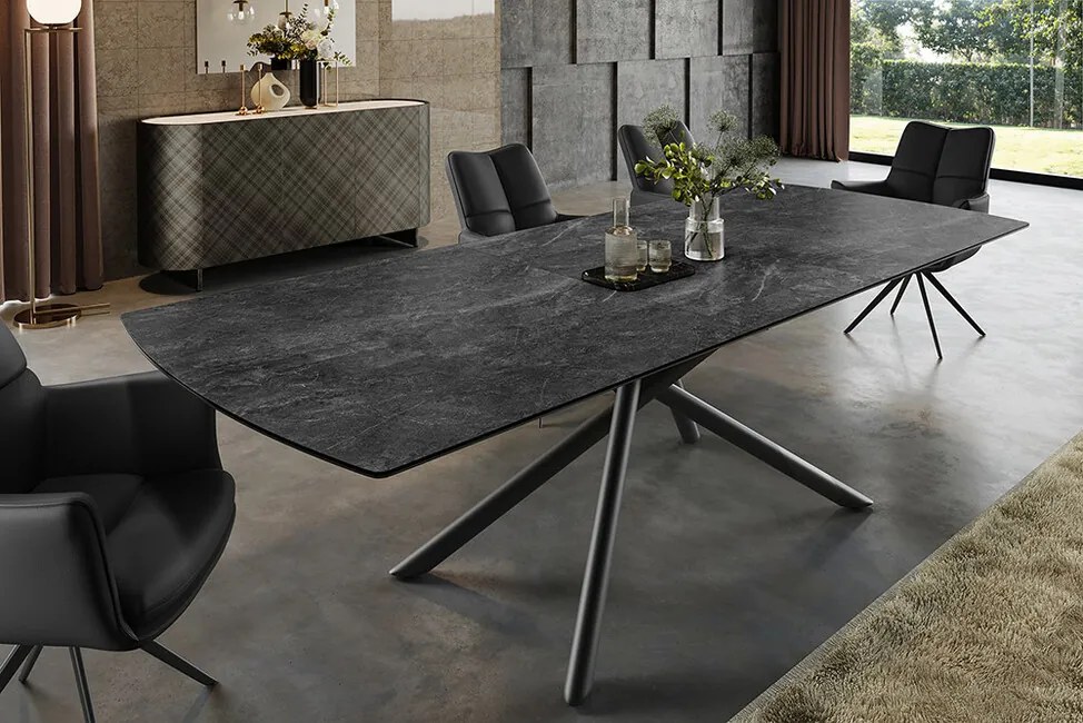 Rozkladací keramický jedálenský stôl Avant 180-230cm grafitová šedá