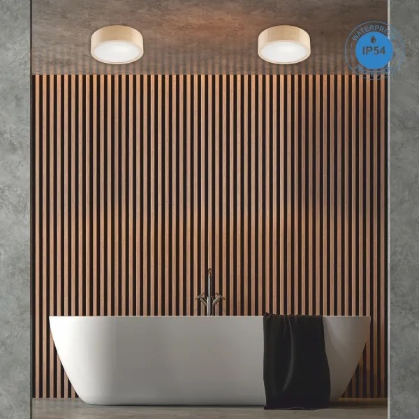 Stropné kúpeľňové svietidlo NATURAL 2xE27/15W/230V IP54 borovica pr. 27 cm