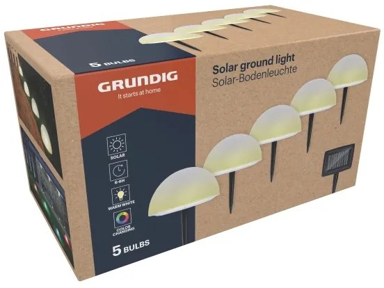 Grundig - SADA 5x LED RGBW Solárne svietidlo LED/3,2V IP44