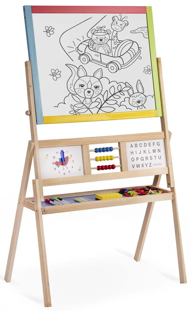 Ricokids veľká magnetická tabuľa s hodinami - viacfarebná