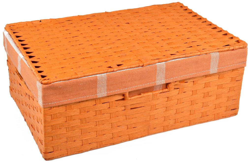 Úložný box s víkem oranžový Rozměry (cm): 22x15, v. 9