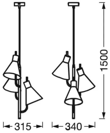 Ledvance - LED Luster na lanku DECOR TOKIO 3xLED/4,6W/230V
