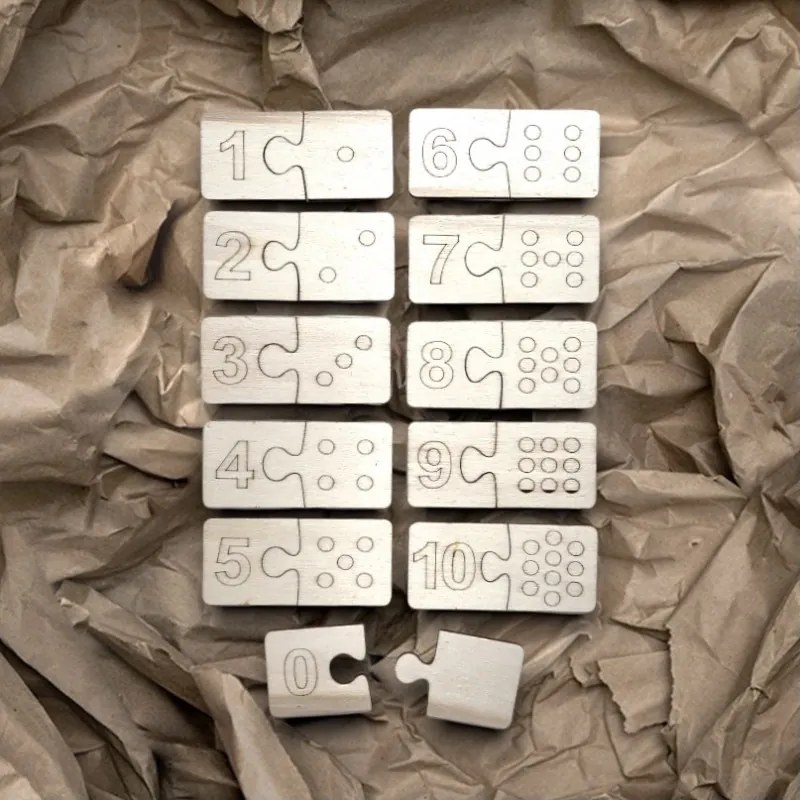 Montessori drevená vkladačka pre deti - dvojdielne DOMINO | SENTOP H011