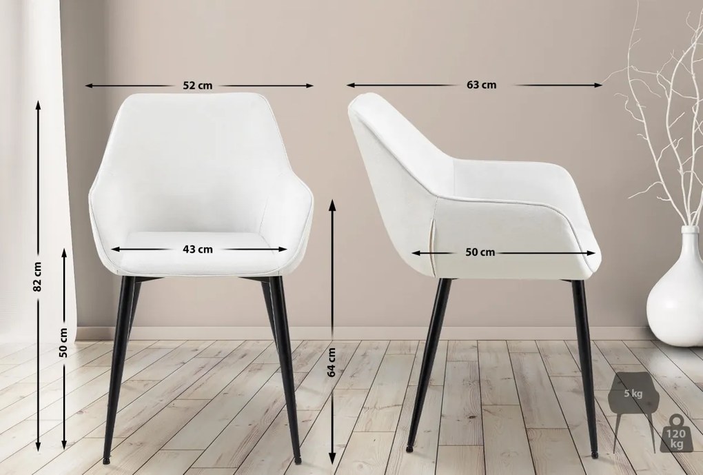 Jedálenská stolička - látka Vessa - krémová