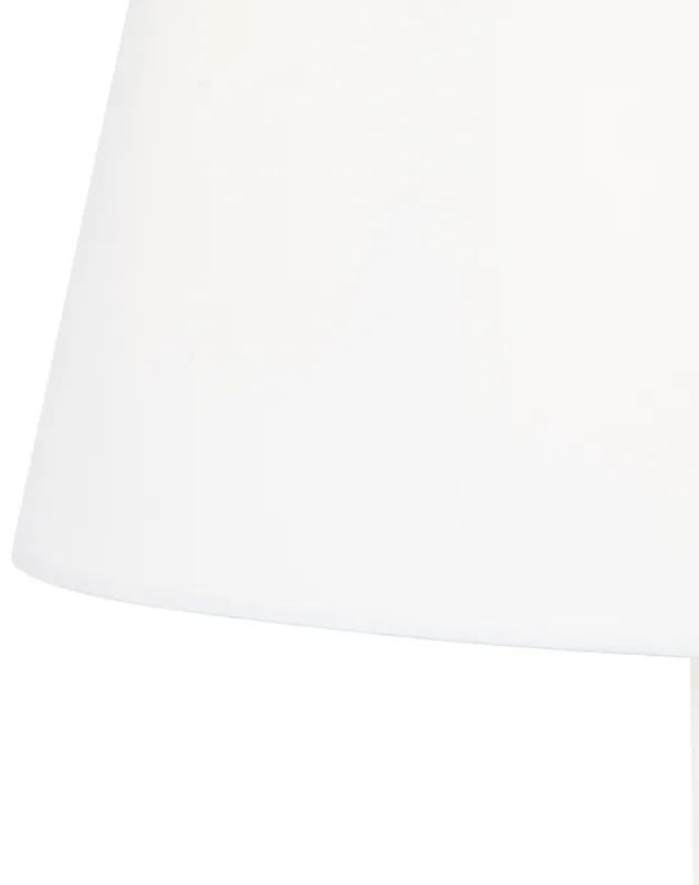 Klasická stojaca lampa z ocele s nastaviteľným bielym tienidlom - Ladas
