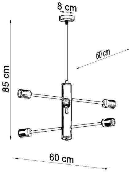 Luster na lanku DUOMO 6 6xE27/60W/230V čierna