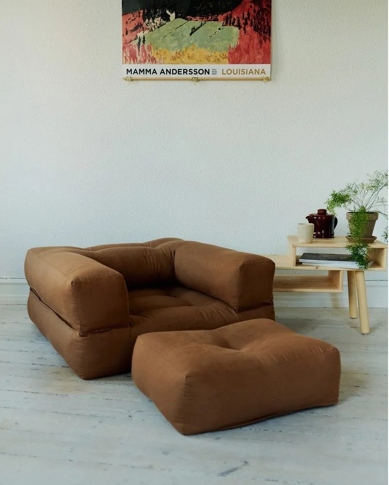 Rozkladacie kreslo so zeleným poťahom Karup Design Cube Olive Green