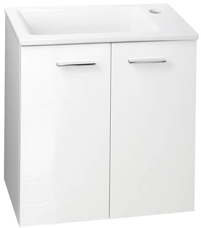 Aqualine Aqualine, ZOJA umývadlová skrinka 49x50x24,6cm, 2 dvierka, biela, 51047A