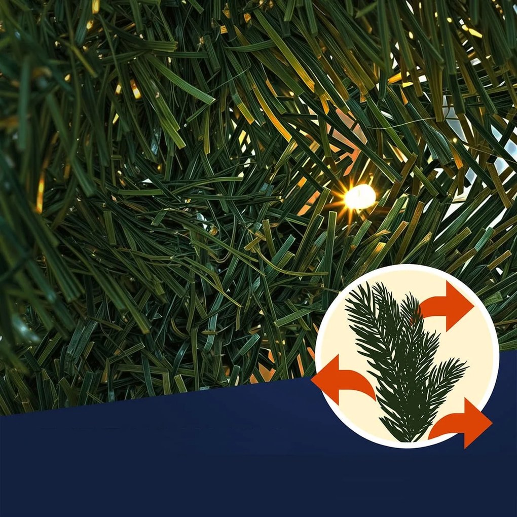 Vianočná girlanda ANDREA s osvetlením, zdobená, 10m, zelená Casaria