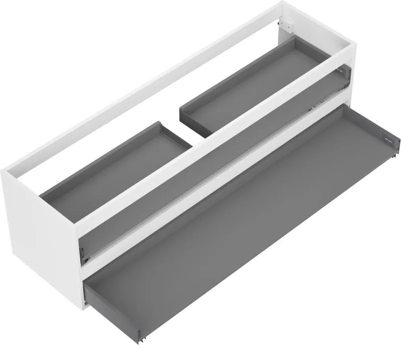 Mexen Box-A, závesná skrinka 160 cm, 2 zásuvky, biela matná, 91AX0-1600-470-2-01