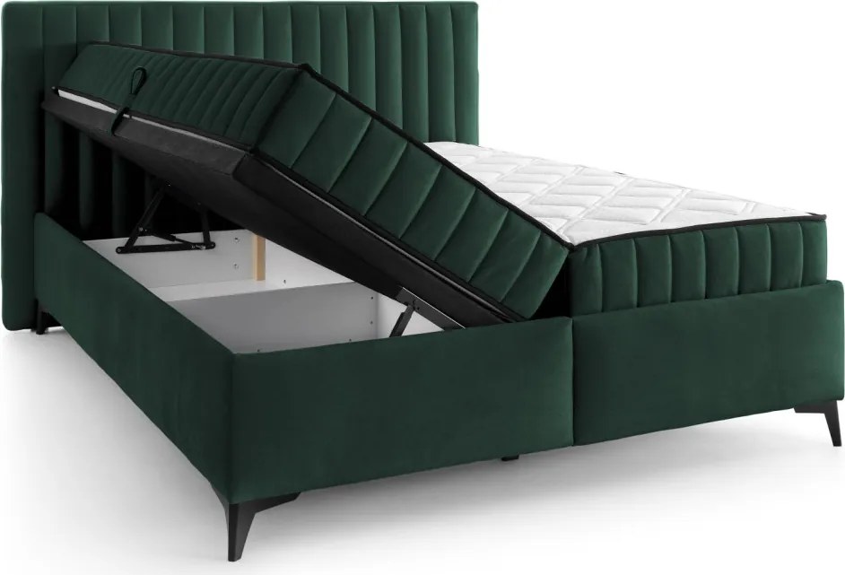 Posteľ Joy 180x200 cm, tmavo zelená látka