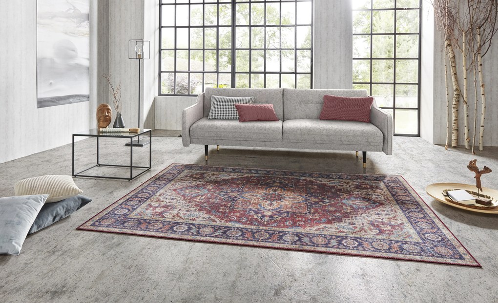 Hanse Home, Kusový koberec Asmar 104000 Plum/Red, 200x290, červená, chodba / predsieň