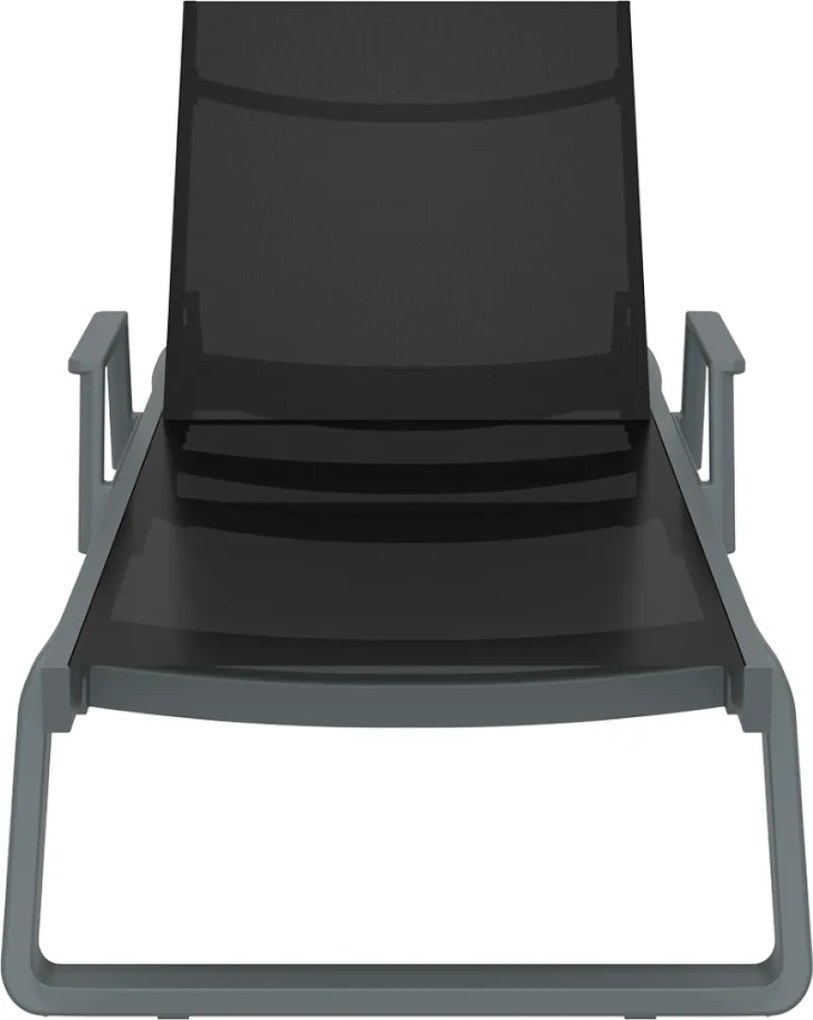 TROPIC ARM záhradné lehátko grey/black