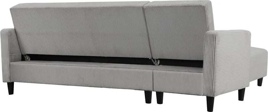 Svetlosivá menčestrová rozkladacia rohová pohovka Hartford – Støraa