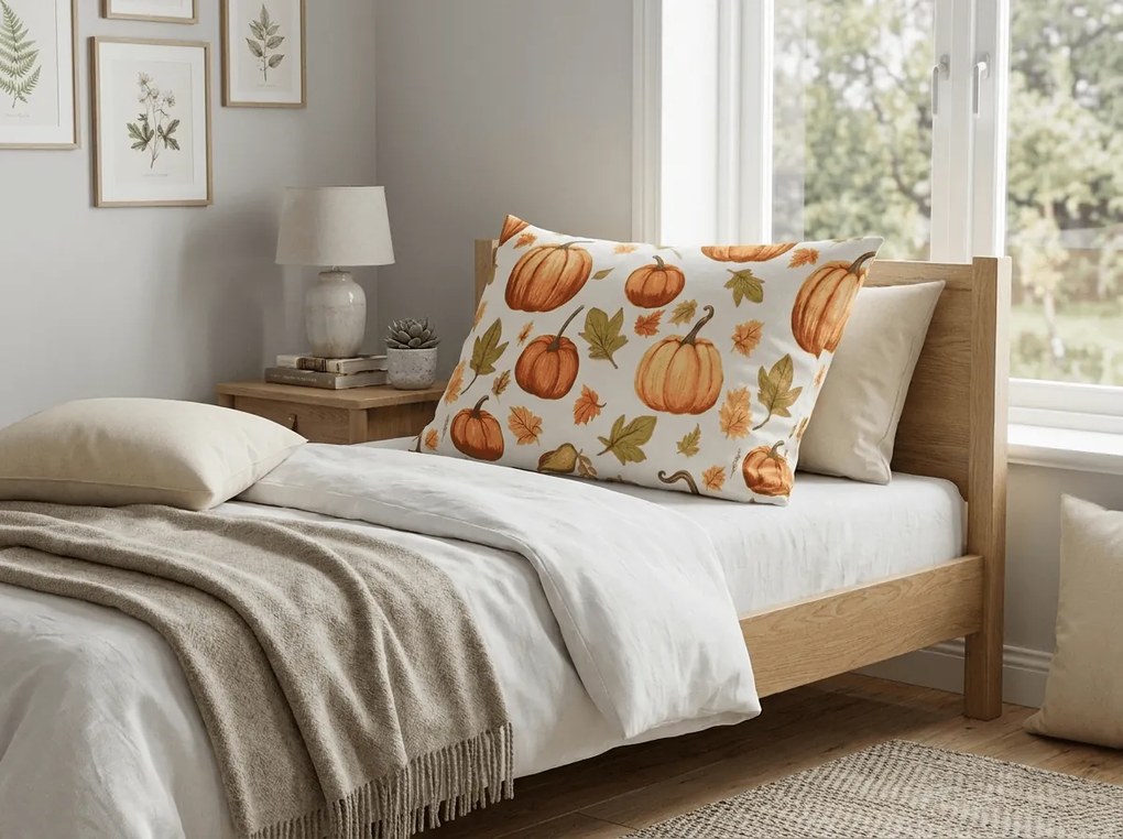 Obliečka na vankúš z mikrovlákna AUTUMN PUMPKINS 70x90 cm, farebný
