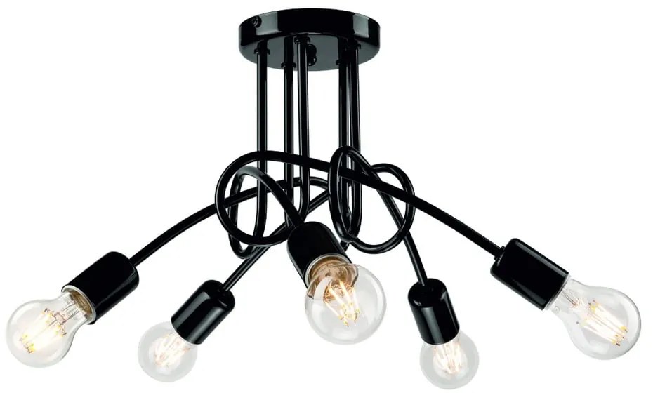 Čierne stropné svietidlo bez tienidla 46x46 cm Camilla – LAMKUR