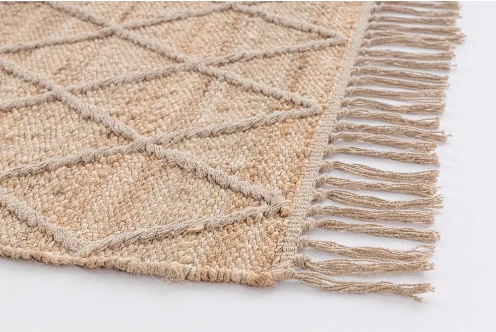 Ručne tkaný jutový koberec v prírodnej farbe 60x90 cm Shaila – Bizzotto