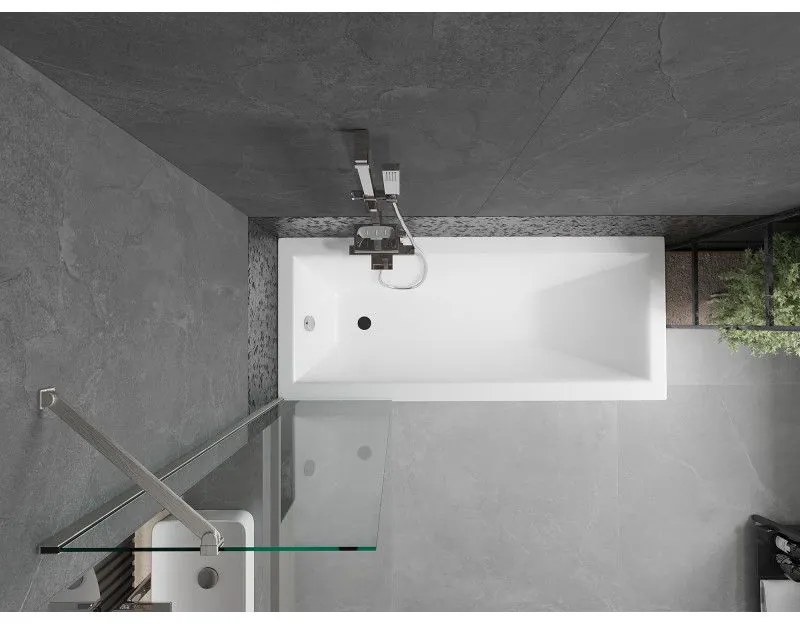 Mexen Next, 1-krídlová vaňová zástena 50 x 150 cm, 6mm číre sklo, oceľová, 895-050-000-00-00-97