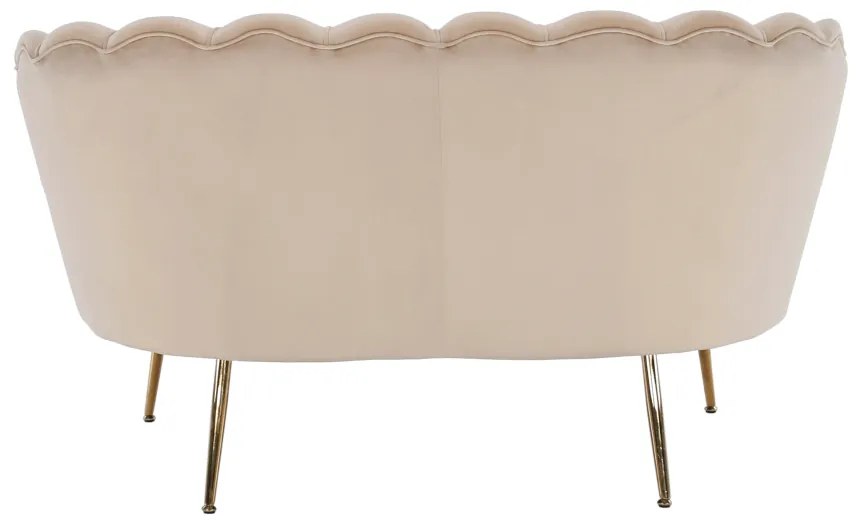 Lavica v štýle Art-deco, béžová Velvet látka/gold chróm-zlatý, NOBLIN