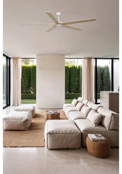 FARO 34191WT - Stropný ventilátor BIGWOOD XL borovica/biela pr. 200 cm WT + DO