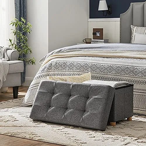 Taburet s úložným priestorom na nožičkách OTO, 76x38x40cm, antracitová SongmicsHome