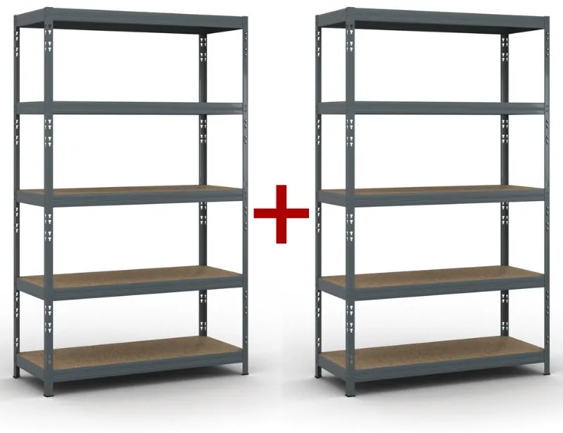 Policový regál 1+1 ZADARMO, 1966x1200x500 mm, nosnosť 280kg