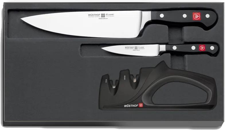 Sada nožov a brúska na nože Classic Wüsthof 3 ks