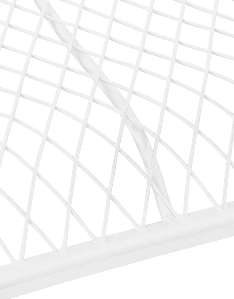 Rustikálna kovová lavička Tar - Biela