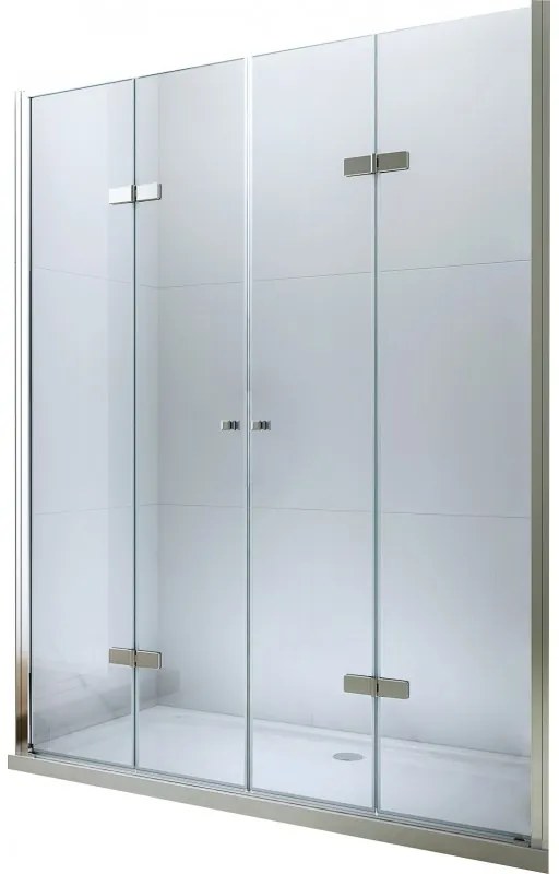Mexen Lima Duo, sprchové skladacie dvere do otvoru 150 cm, 6mm číre sklo, chrómový profil, LIMA DUO DOOR 150