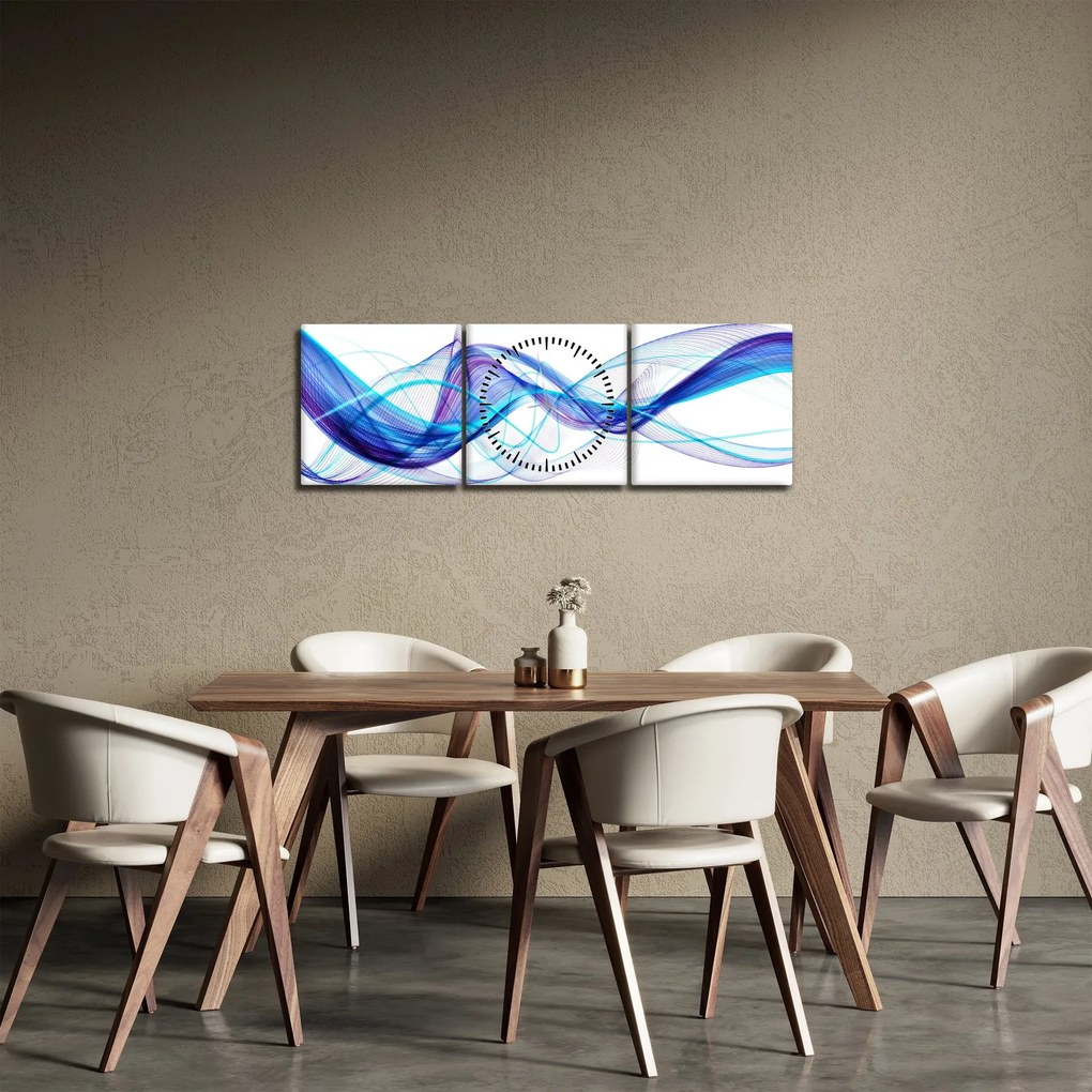 Obraz abstrakcie (s hodinami) (90x30 cm)