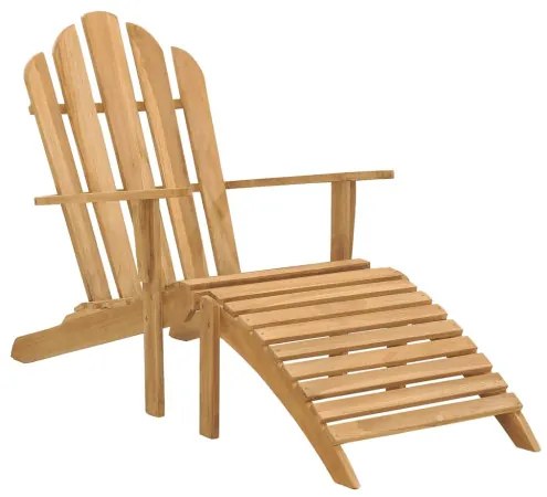 vidaXL Stolička Adirondack s podnožkou teakové drevo-