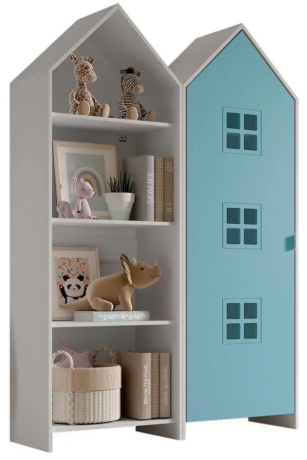 Bielo-svetlomodrá otvorená detská šatníková skriňa 115x171,5 cm CASAMI BRUGES – Vipack