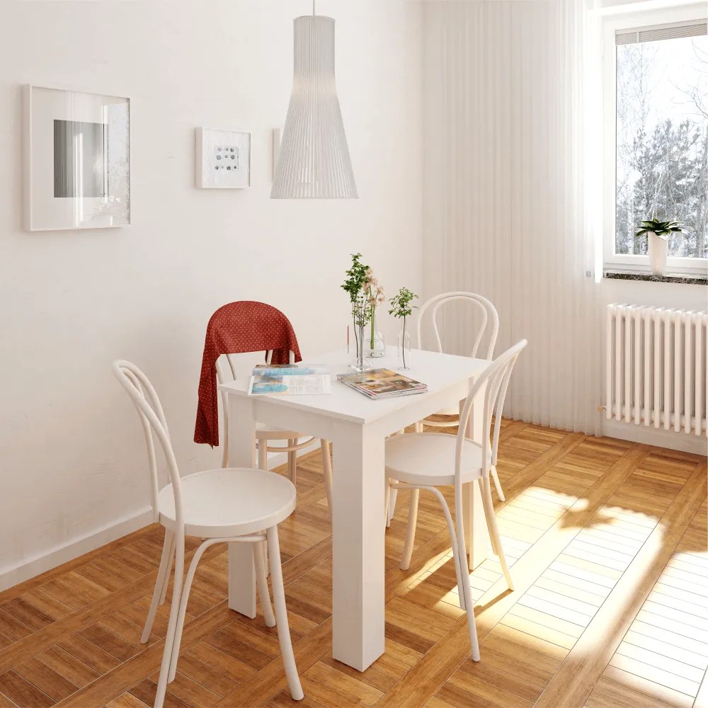 Tempo Kondela Jedálenský stôl, biela, 86x60 cm, TARINIO