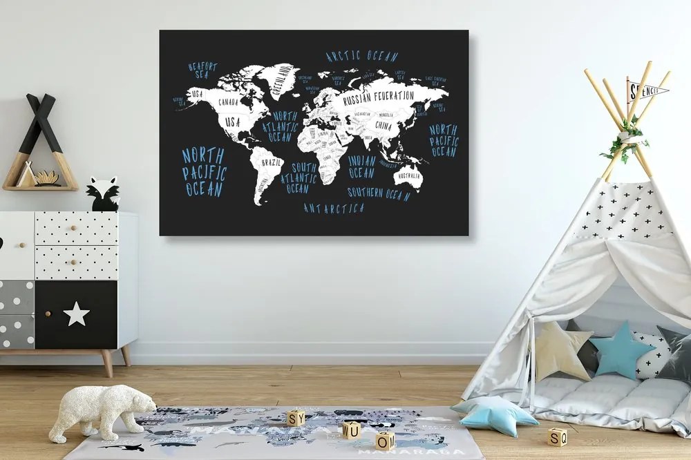 Obraz mapa štátov v modernom prevedení