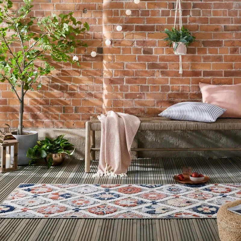 Behúň Plaza Flora Grey – na von aj na doma, 80x230, viacfarebná, chodba / predsieň, Flair Rugs