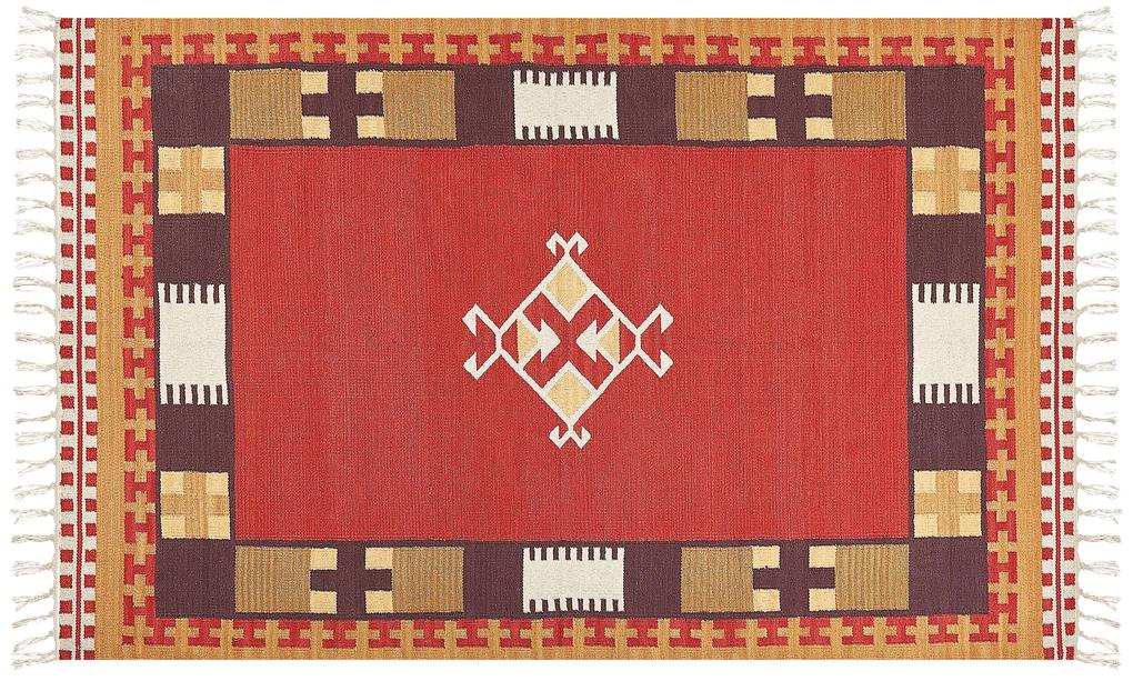 Bavlnený kelímový koberec 140 x 200 cm viacfarebný PARAKAR Beliani