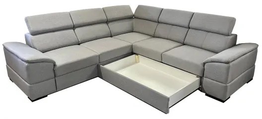 Univerzálna rohová rozkladacia sedacia súprava s úložným priestorom GRANADA sivá