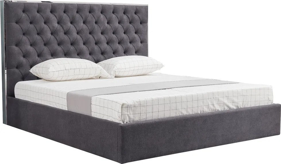 Posteľ, tmavosivá, 180x200, NADIA