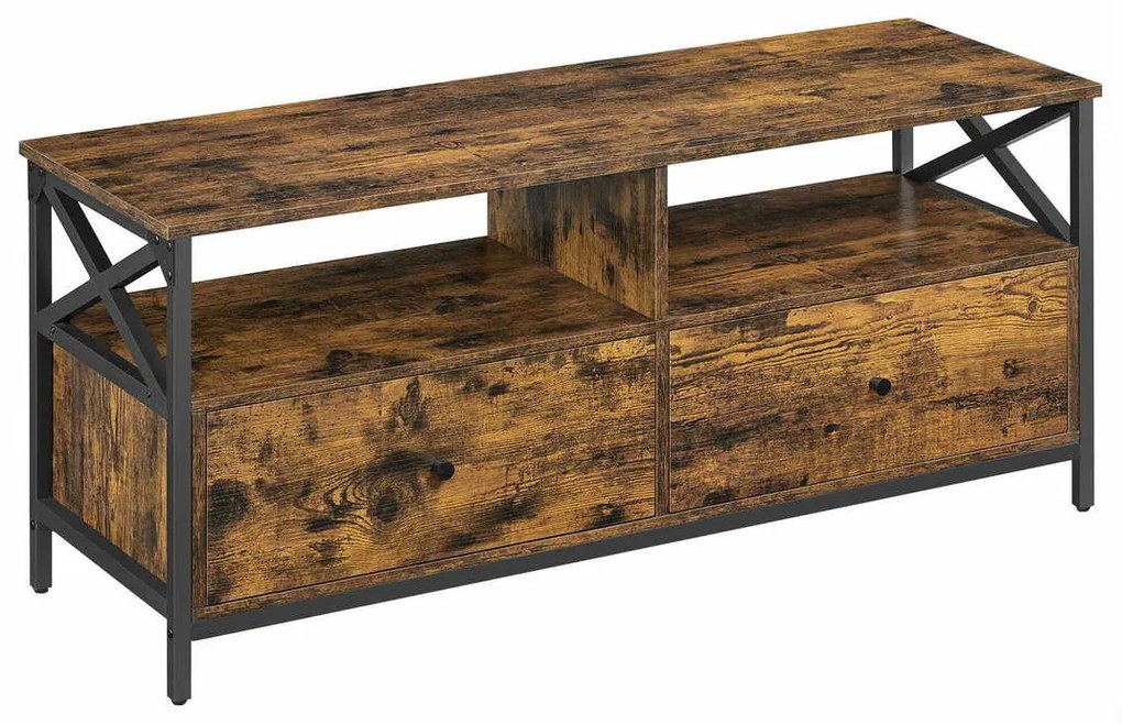 Televízny stolík Vasagle Nuros 120 cm hnedý/čierny