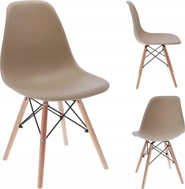 Dekorstudio Dizajnová jedálenská stolička v škandinávskom štýle - béžová