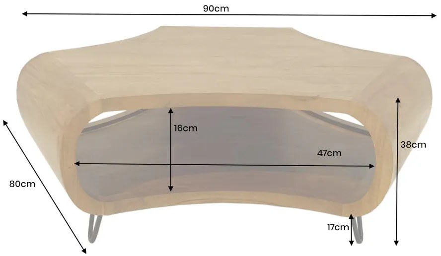 Konferenčný stolík ORGANIC LIVING 90 cm akáciové drevo