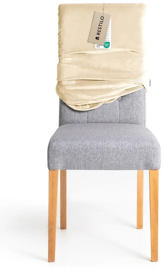 Béžové napínacie poťahy v súprave 4 ks na stoličku 48 cm Sento – Restilo