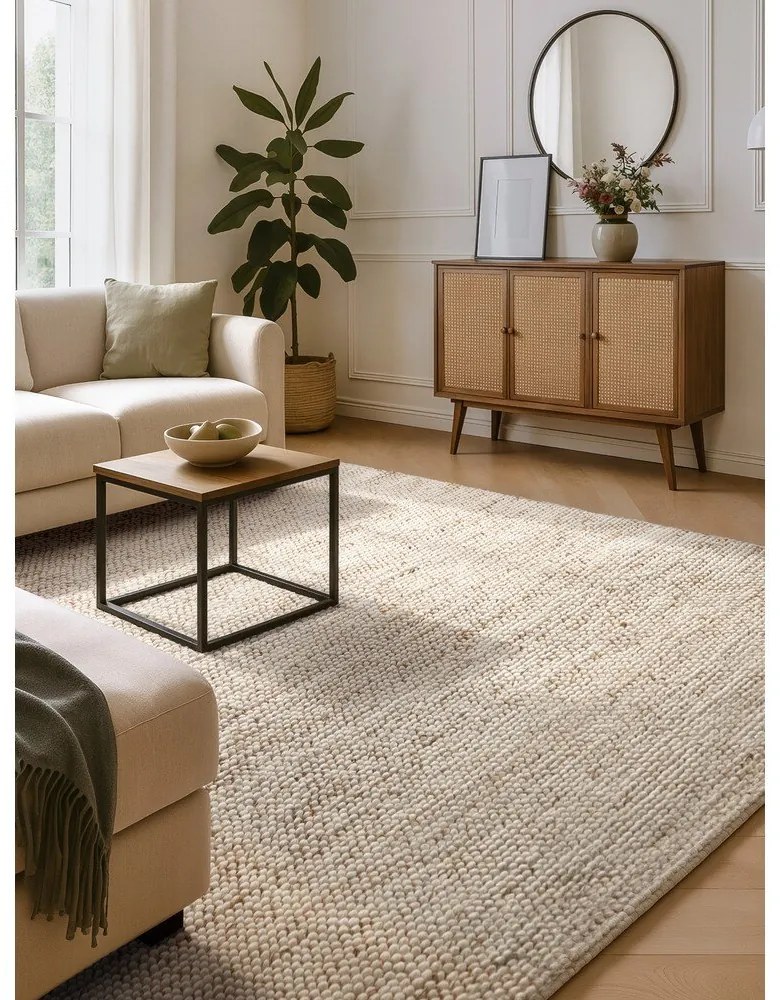 Béžový ručne tkaný koberec s prímesou vlny 120x180 cm Peas – Villeroy&amp;Boch