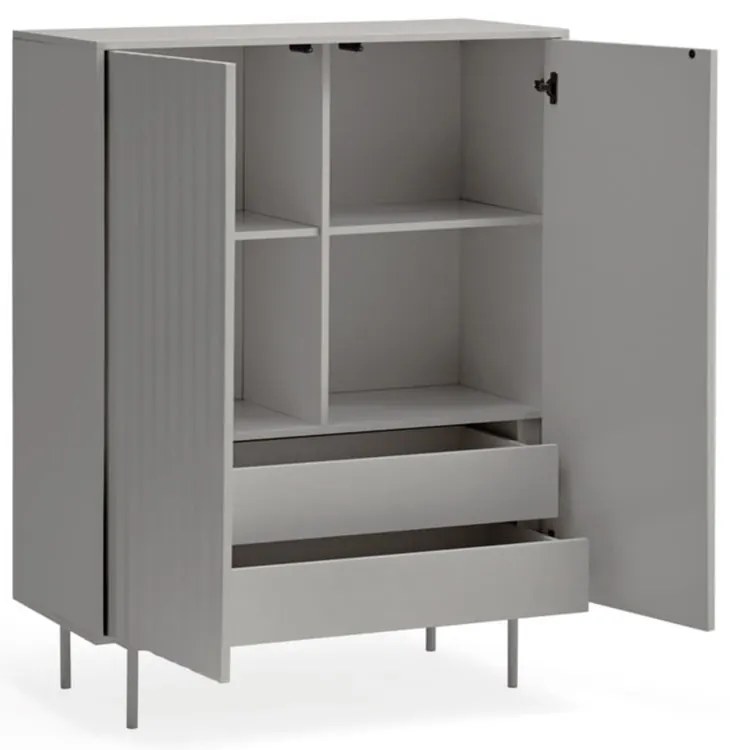 Sivá vysoká komoda 97x130 cm Sierra – Teulat