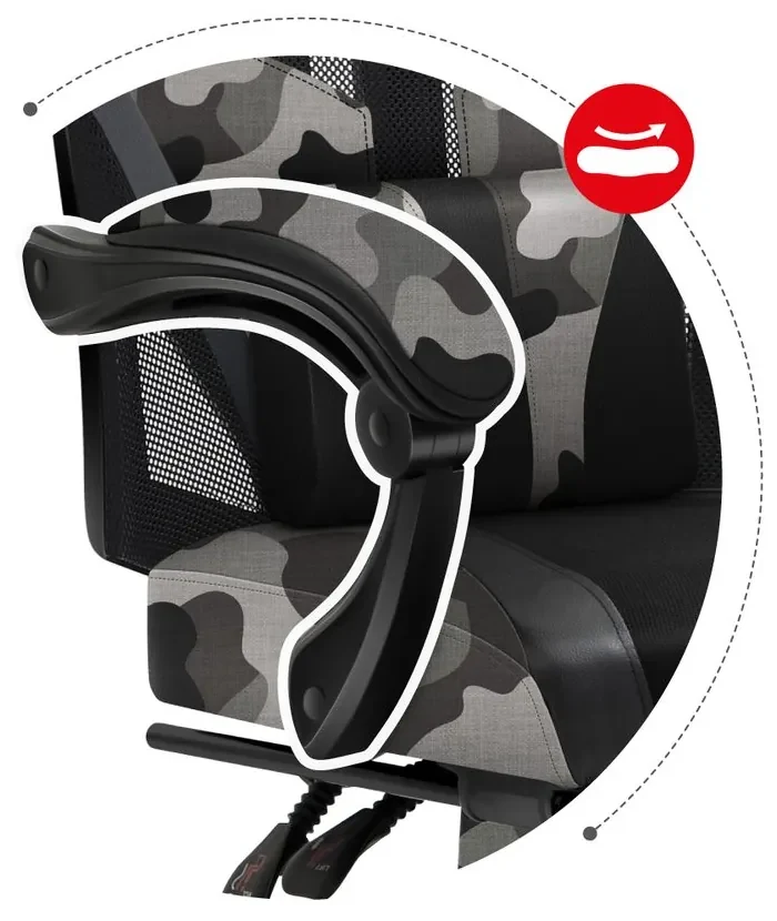 Huzaro Herné kreslo Combat 5.0 s výsuvnou podnožkou - šedá